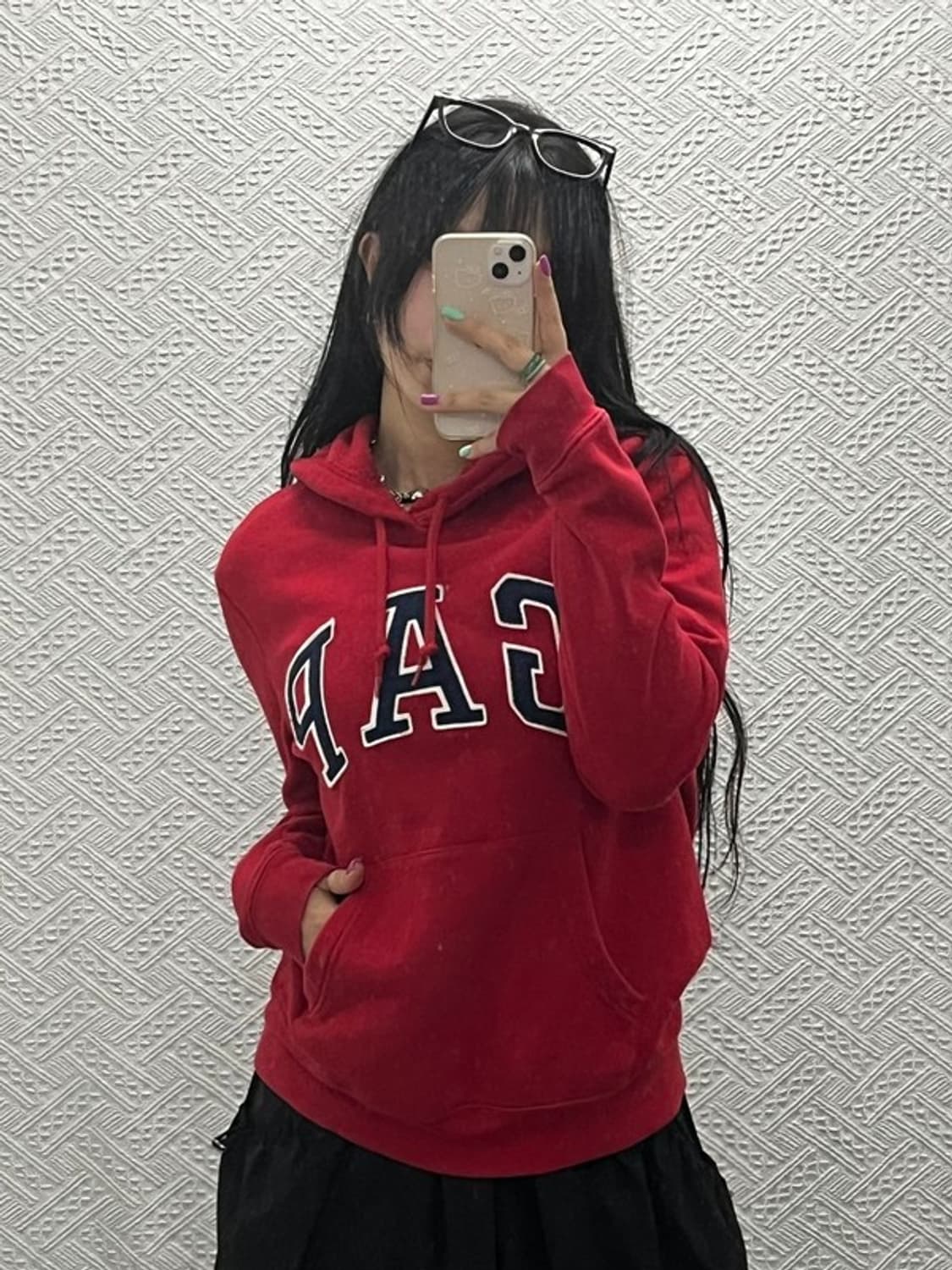 갭 올드스쿨 00's 빈티지 자수패치 빅로고 후드티 S C06654 상품이미지1