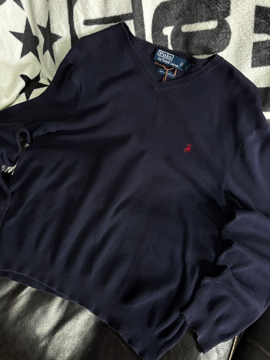 폴로 랄프로렌 네이비 브이넥 니트 L 상품이미지3