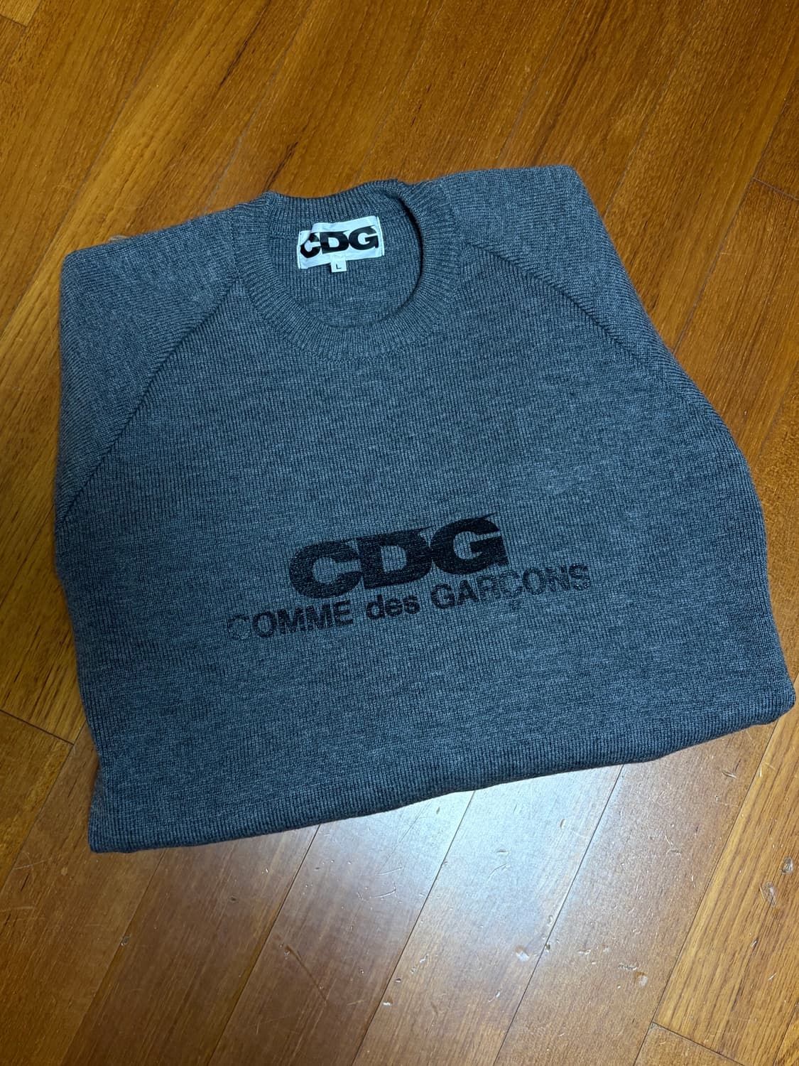 (L) CDG 라운드넥 스쿨 풀오버 그레이 상품이미지3