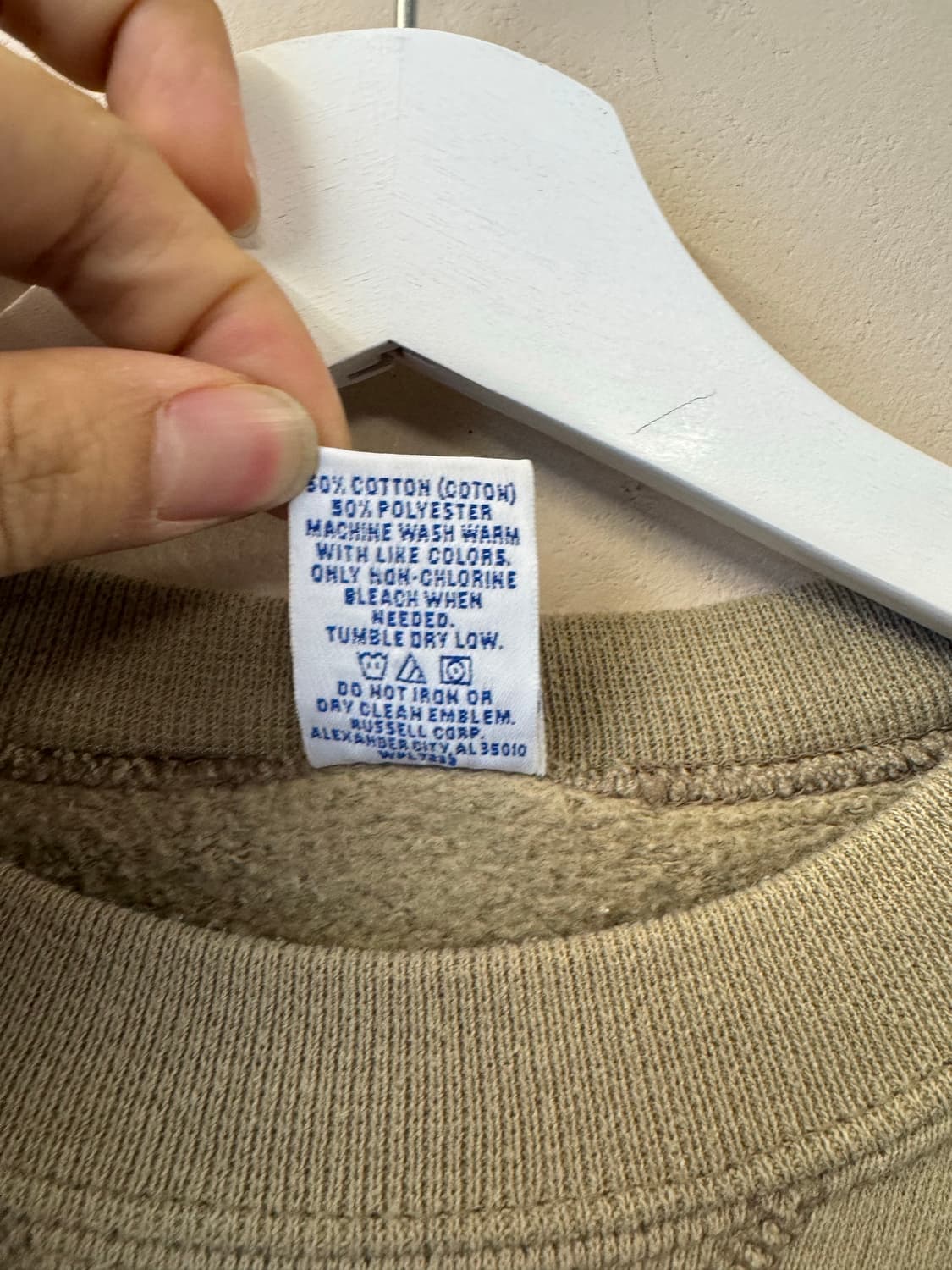 90s usa 러셀 플레인 스웻 베이지 L 상품이미지2