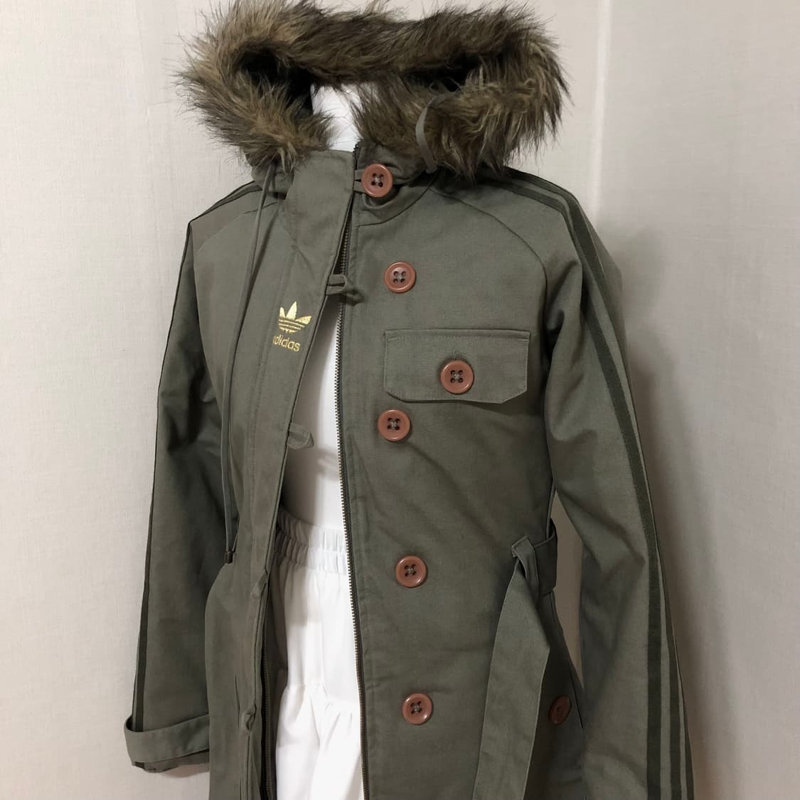 아디다스 카키 롱 점퍼 XS 상품이미지2