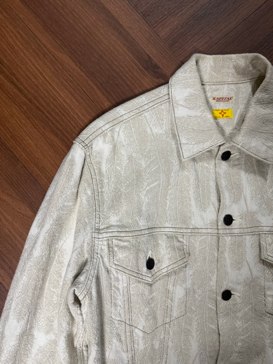 캐피탈 12온즈 페더 데님 3세대 자켓 화이트 상품이미지3
