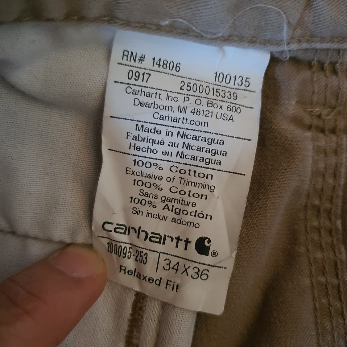 칼하트 Relaxed Fit 팬츠 No.2 상품이미지5