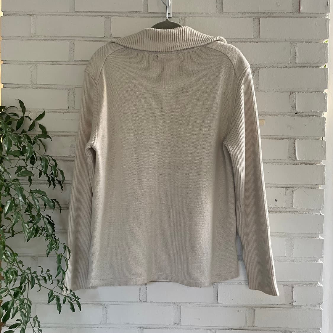 버버리 아이보리 베이지 니트 집업 상품이미지5
