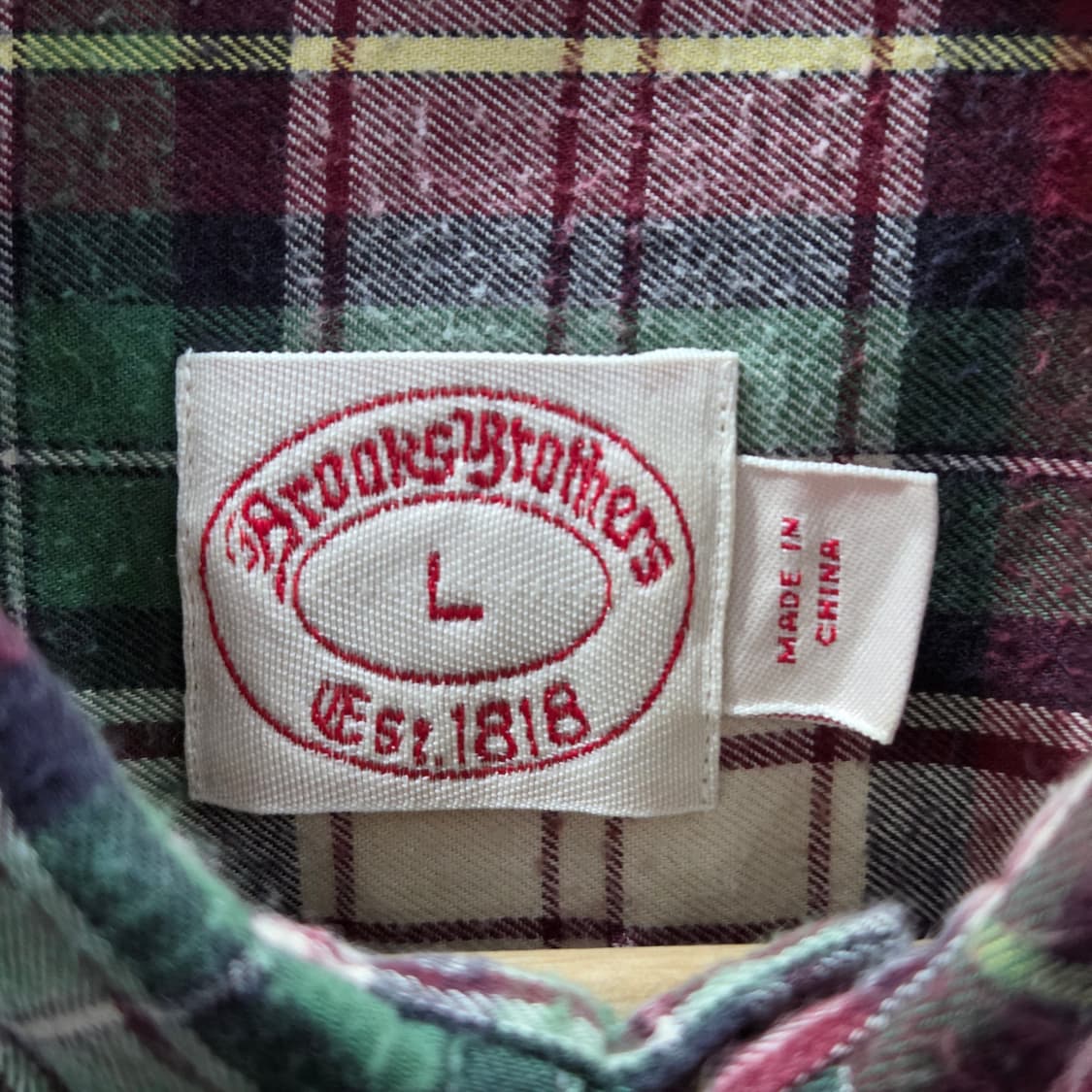 브룩스브라더스 더블포켓 체크셔츠 L  상품이미지3