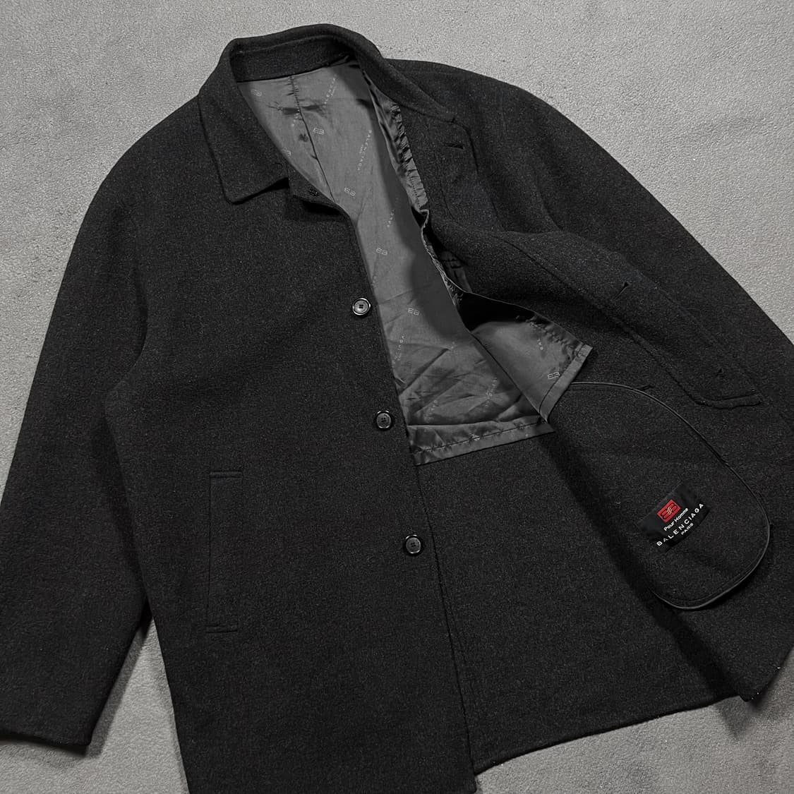 90's 발렌시아가 울 하프코트 자켓 상품이미지2