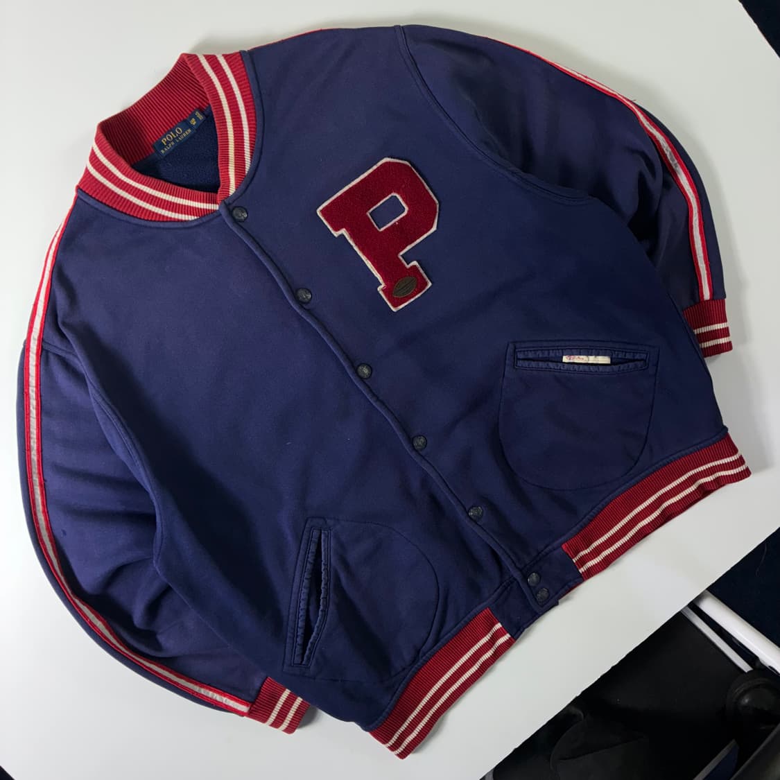 Polo  폴로 랄프로렌 코튼 P로고 바시티 자켓  상품이미지2