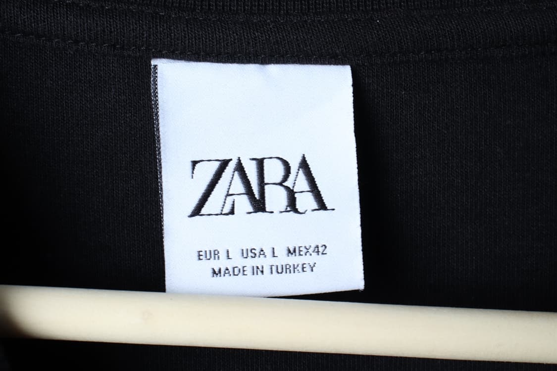 (L-2XL) 자라 반팔 티셔츠 블랙 무지 스웻 놈코어-H31711 상품이미지5