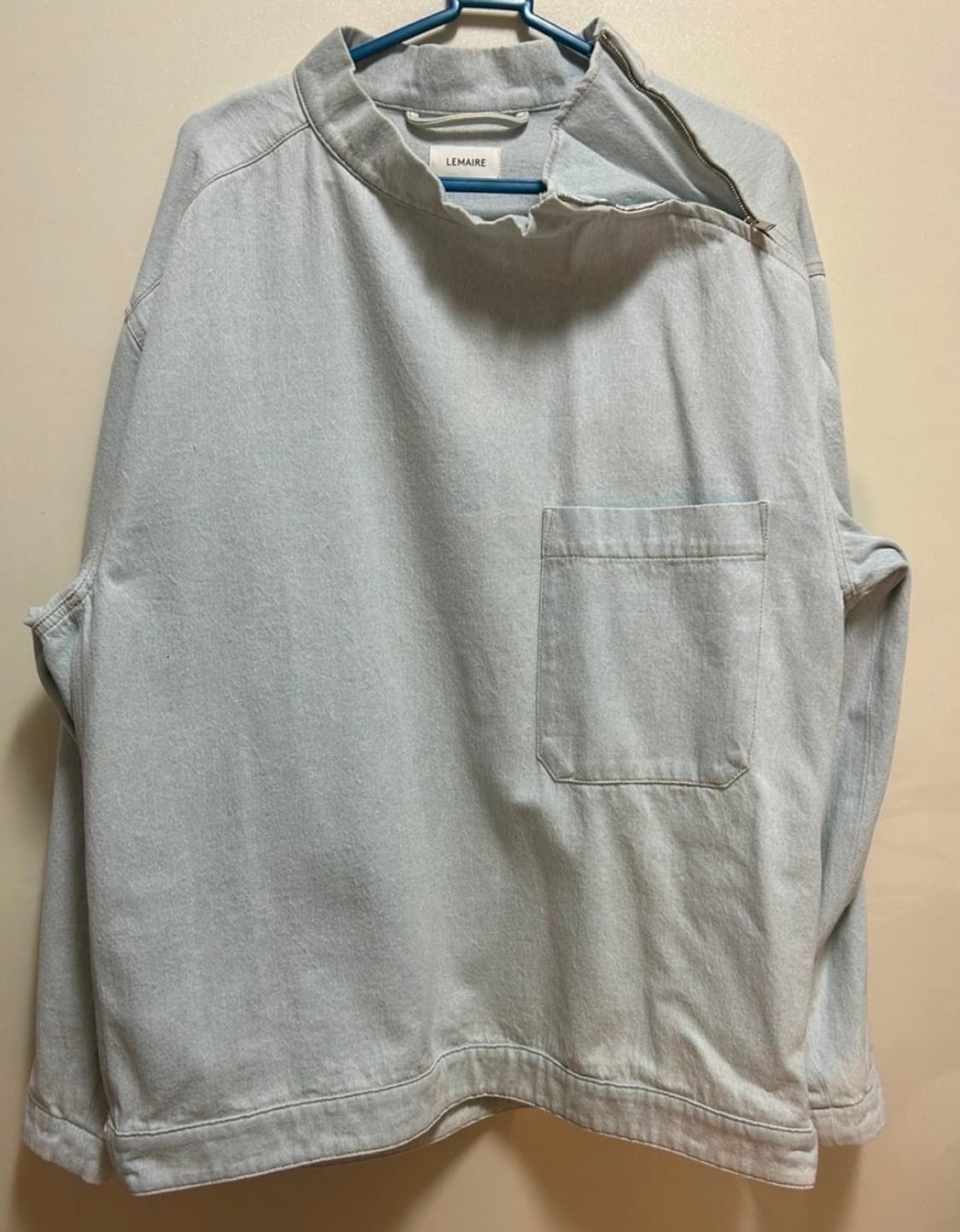 르메르 지퍼 데님 셔츠 탑 스카이블루 / S 상품이미지4