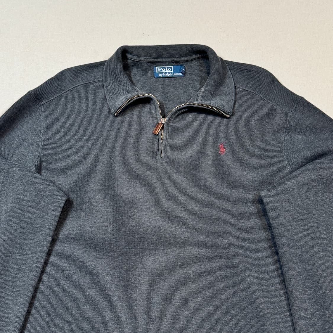 L) 폴로 랄프로렌 반집업 풀오버 코튼 니트 그레이 상품이미지3