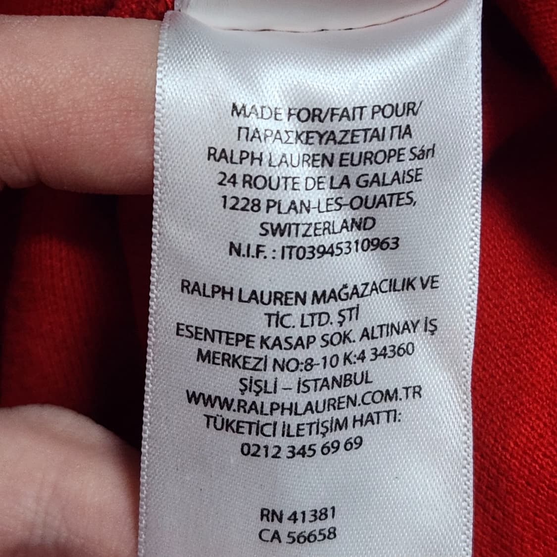폴로 랄프로렌 클래식 핏 레드 폴로 셔츠 반팔티 (XL) 상품이미지5