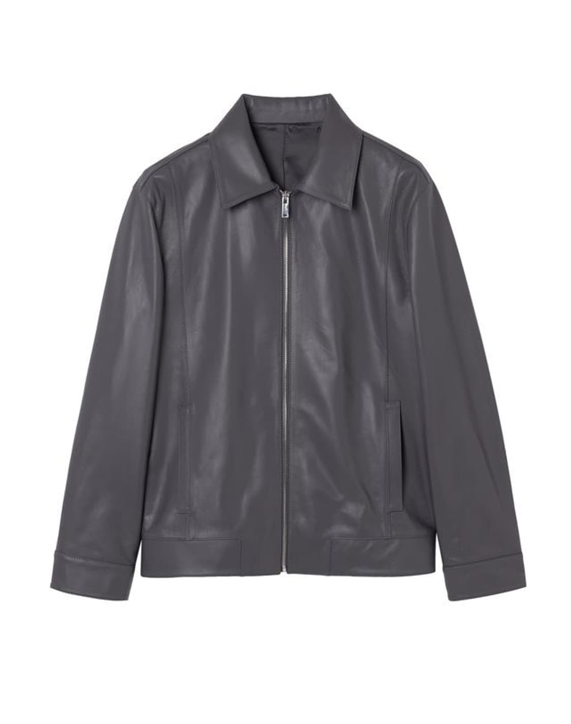 티엔지티 TNGT 그레이 레귤러핏 이태리 램스킨 레더 자켓 상품이미지1