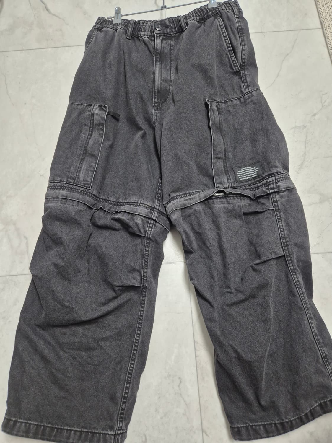 GU x 언더커버 데님 컨버터블 와이드 카고 팬츠 다크 그레이 M 상품이미지2