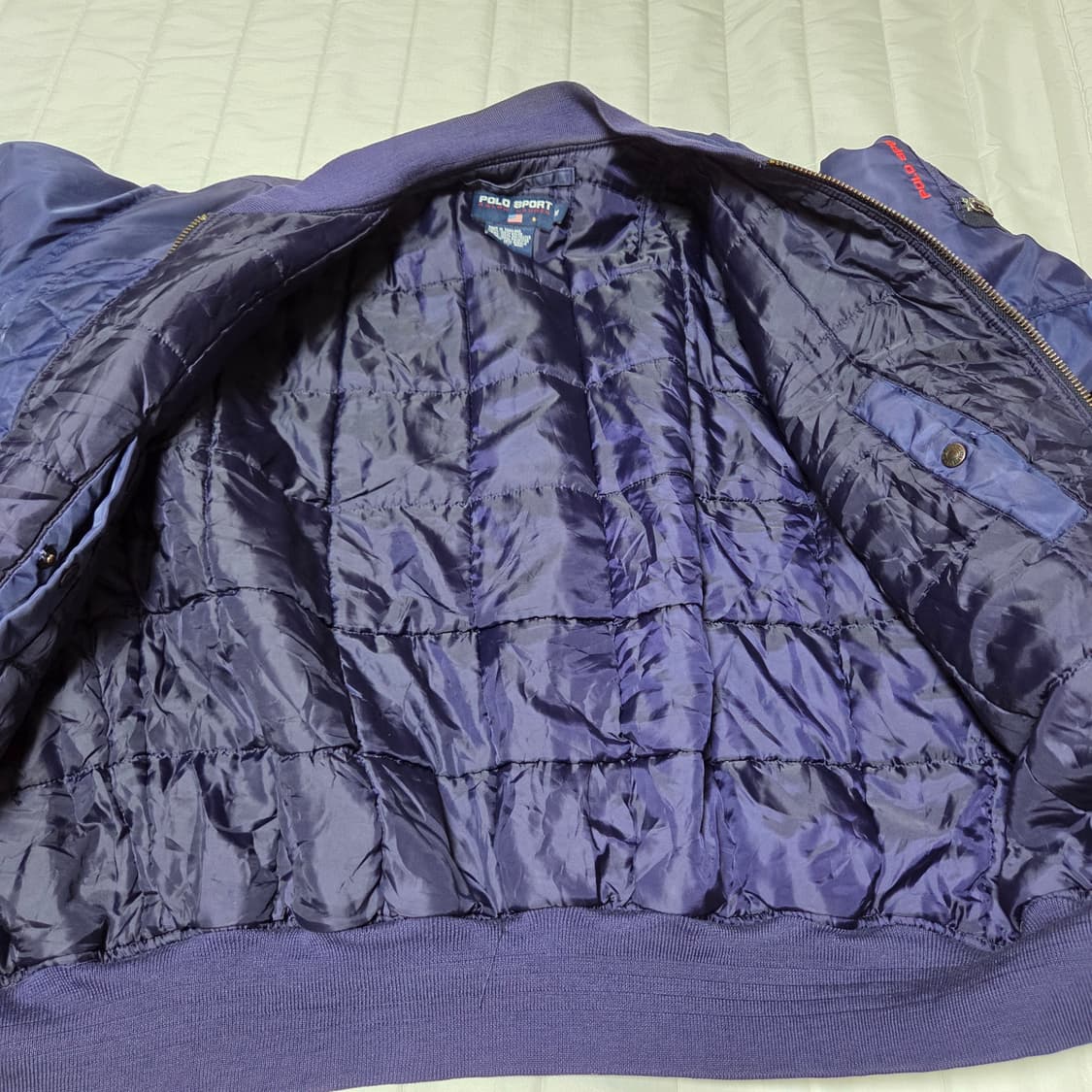 90s 폴로스포츠 스펠아웃 MA-1 랄프로렌 항공점퍼 다크네이비 상품이미지5