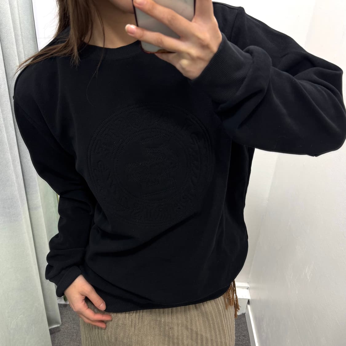 라코스테 블랙 레귤러핏 맨투맨 상품이미지2