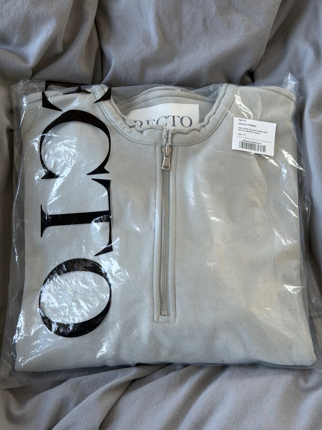 렉토 로우엣지 칼라 하프집업(그레이시카키) 상품이미지1