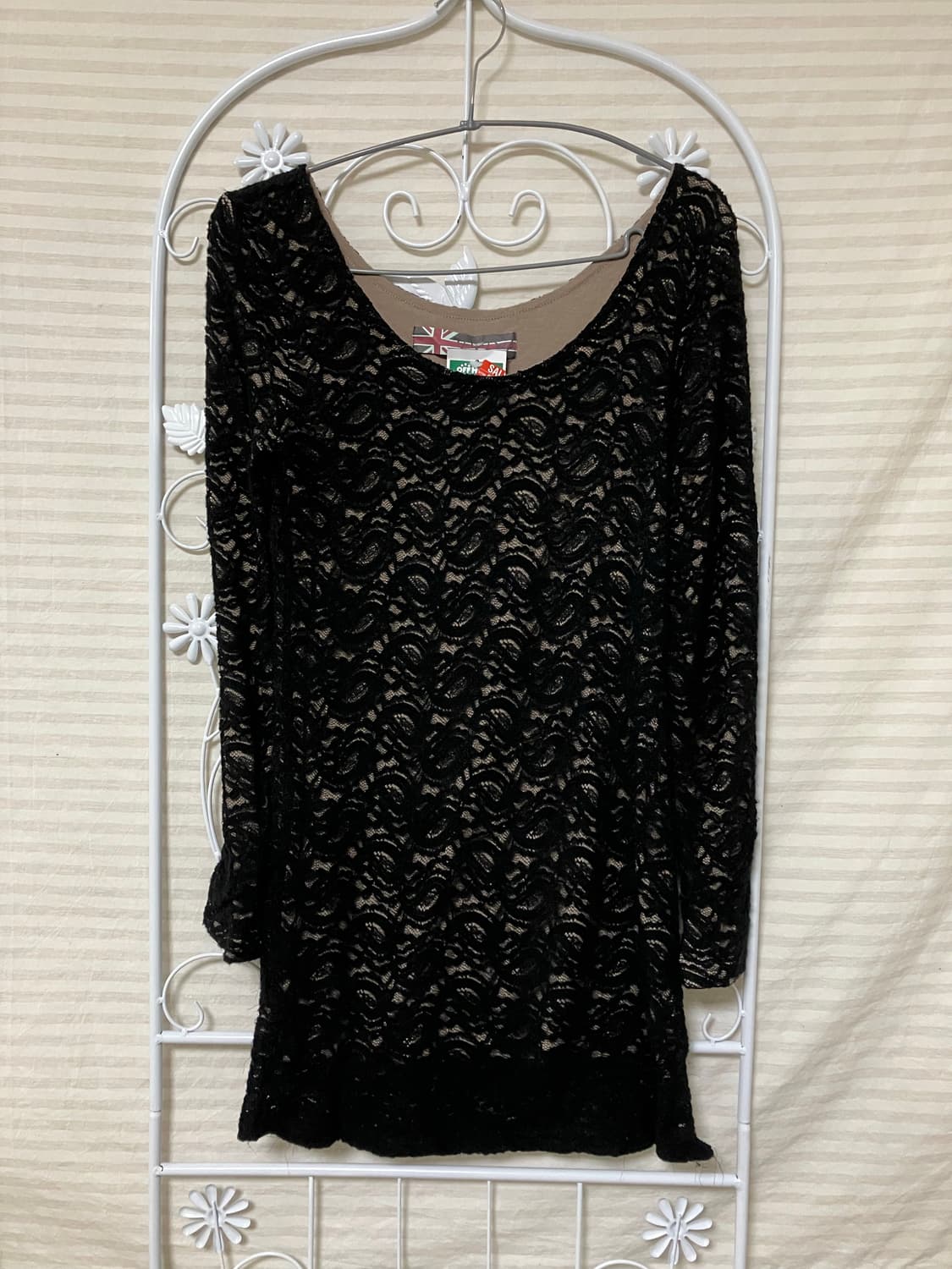 블랙 시스루 레이스 원피스 597  상품이미지1