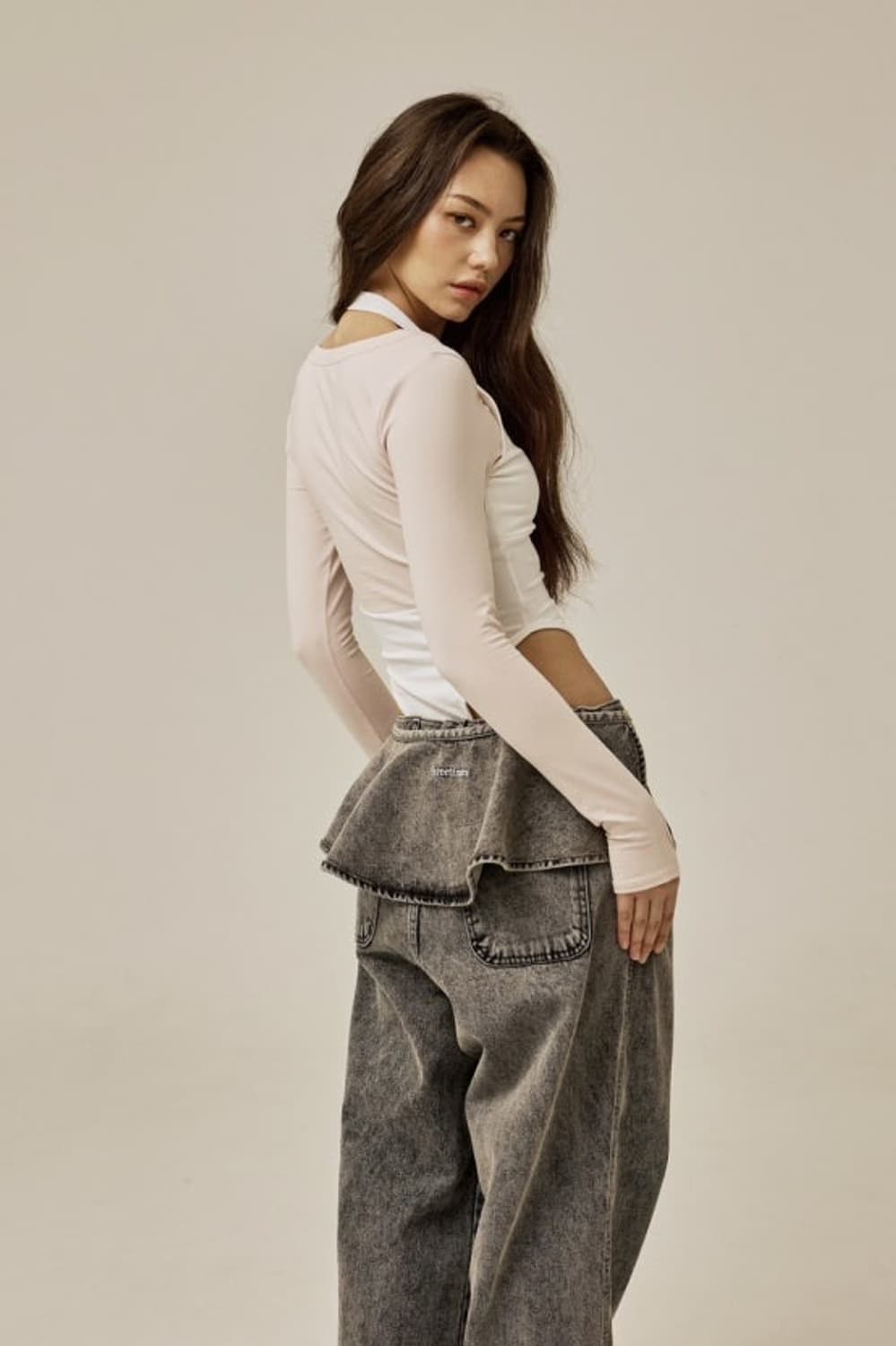 (M) 쓰리타임즈 ruffle baggy jeans 러플 배기진 상품이미지1