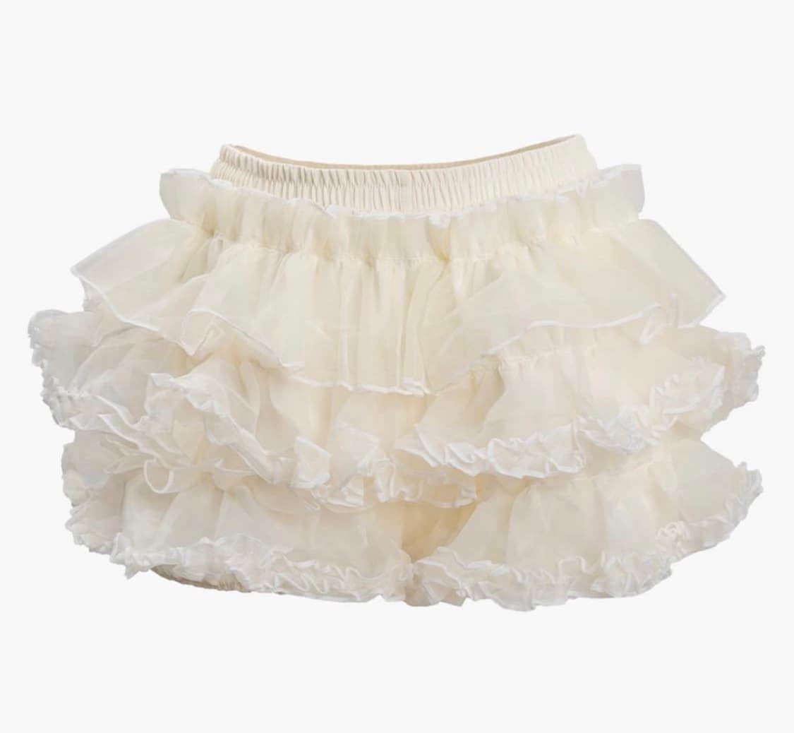 러프넥 튜튜 스커트 크림 상품이미지1