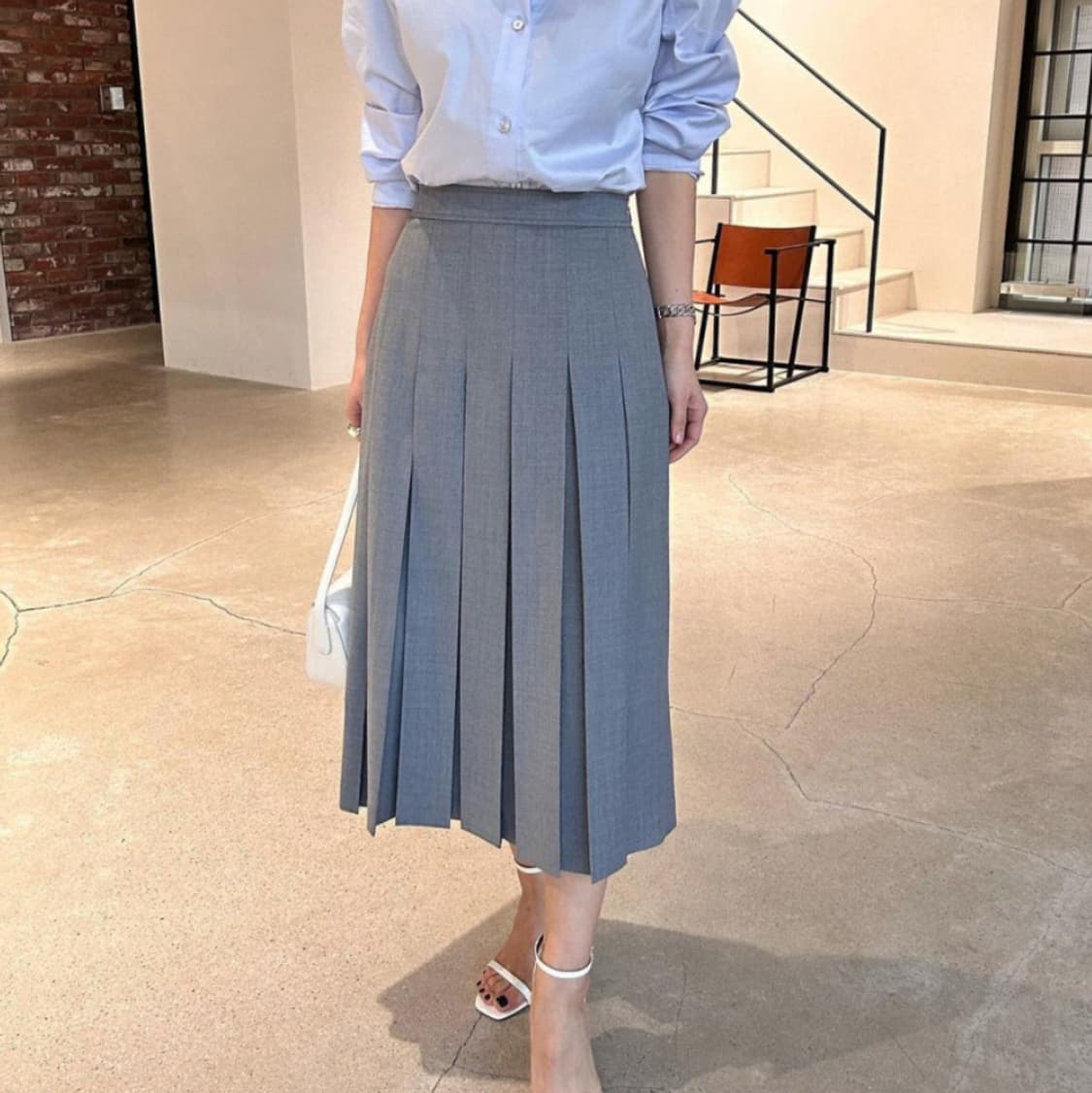 메인스테이(MAINSTAY) 모우 플리츠스커트 55 새상품 상품이미지2