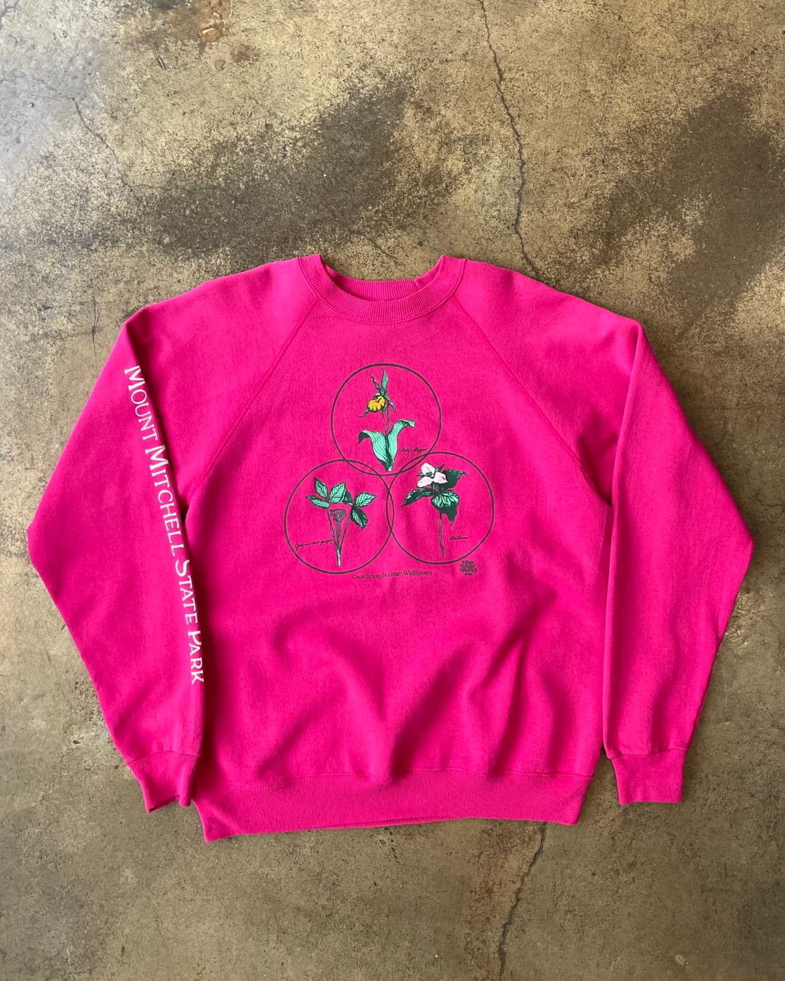 90‘s USA “Wild Flowers” Sweatshirt XL 상품이미지1