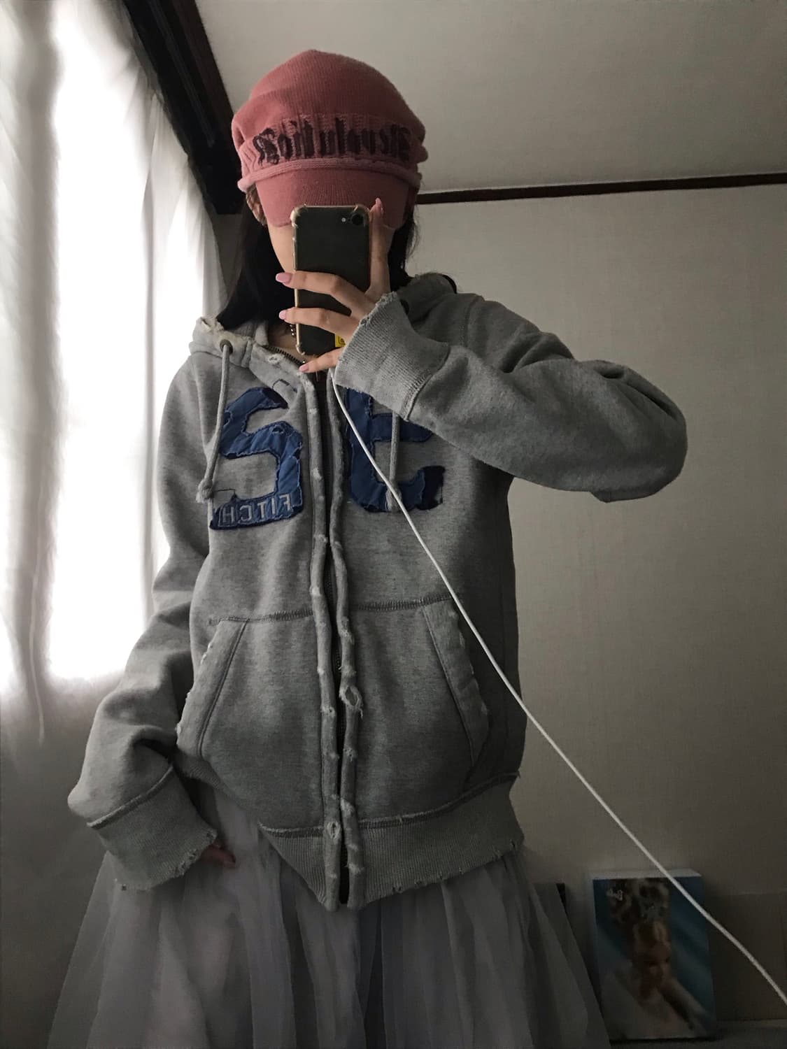 아베크롬비 그레이 빅로고 후드집업 상품이미지6