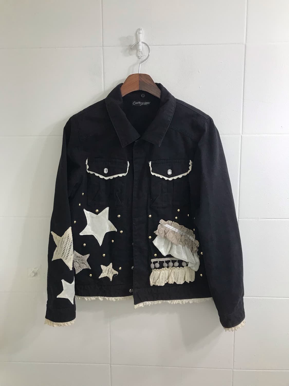 무채색 레이스 별패치 괴짜 니혼진 원피스 코디세트 상품이미지4