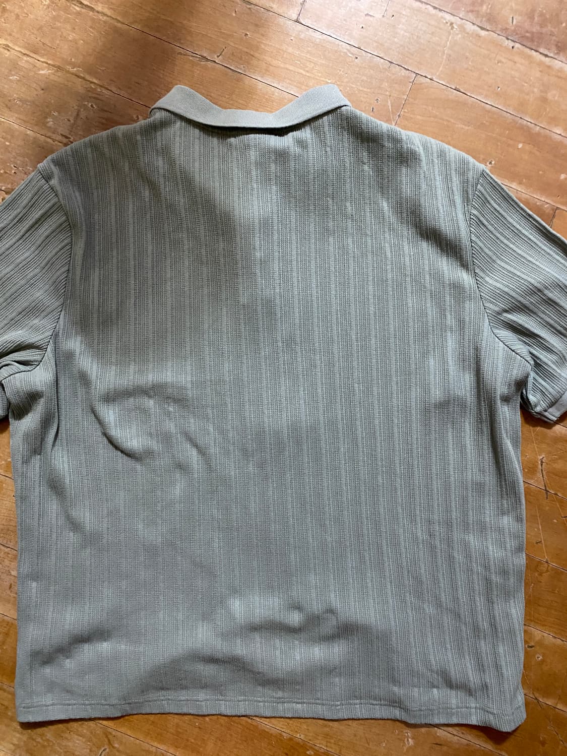H&M 슬림핏 카키색 골지 폴로티셔츠 XXL (110) 상품이미지4