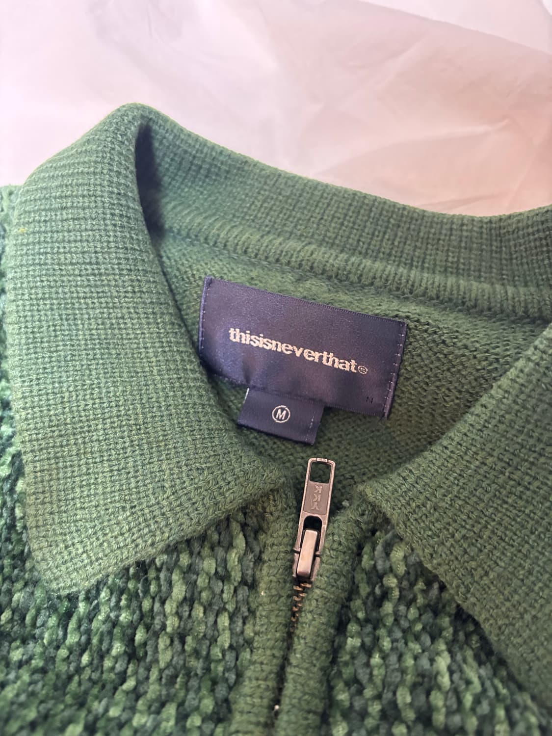 디스이즈네버댓 벨벨 니트 집 폴로그린 상품이미지4