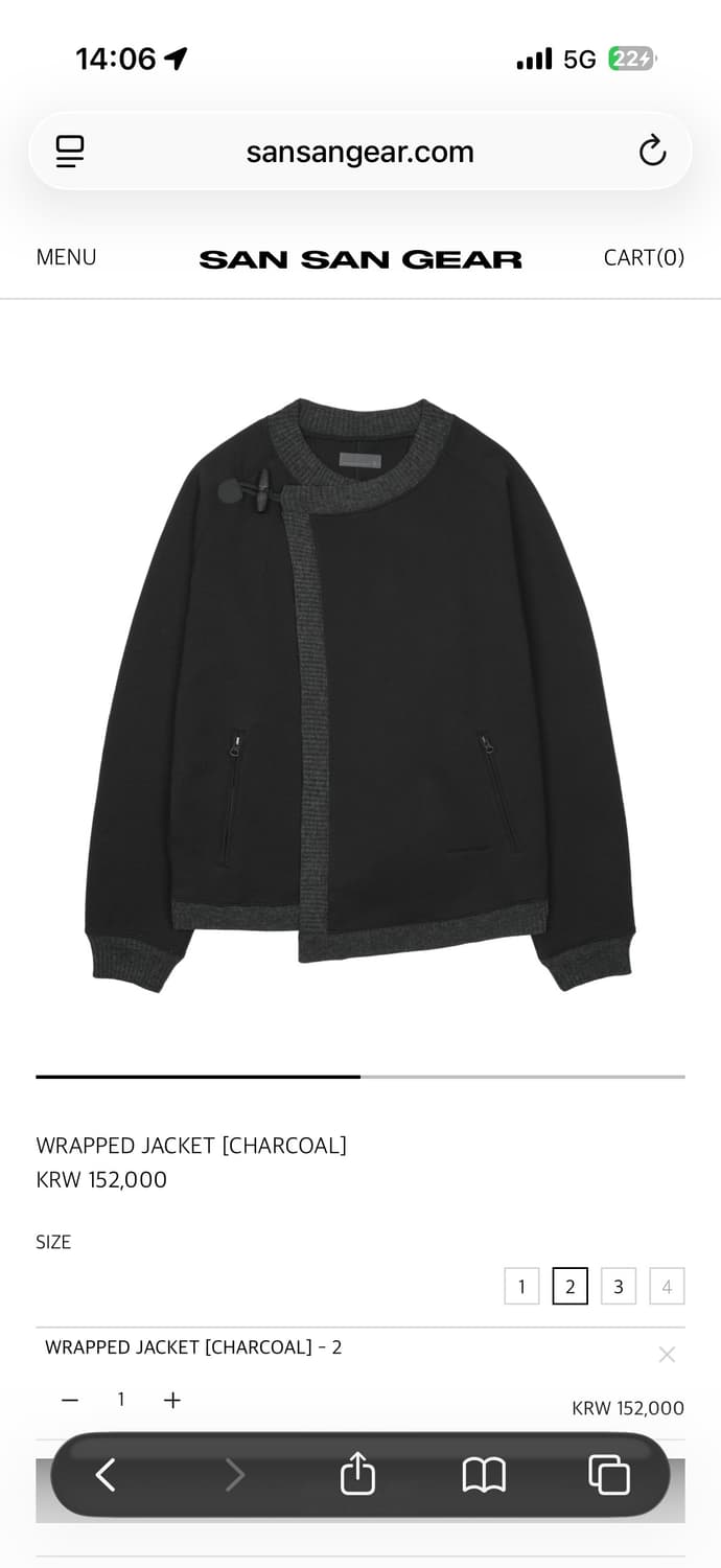 산산기어 WRAPPED JACKET [CHARCOAL] 판매 2사이즈 상품이미지1