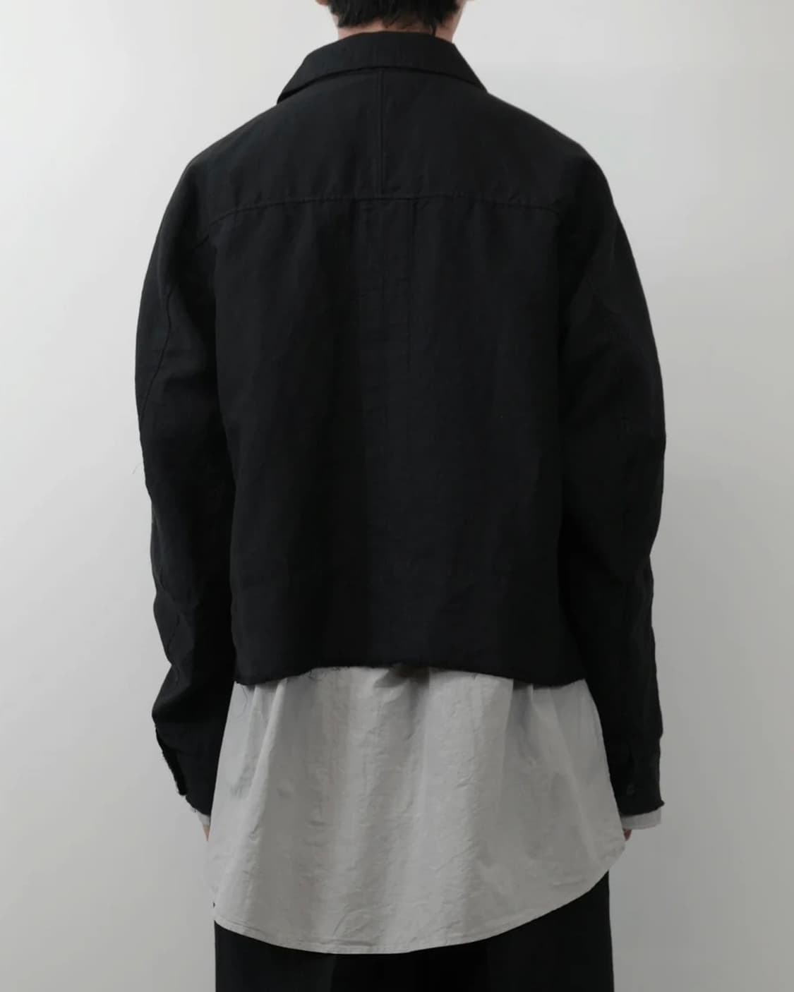 Ancellem 안셀름 울 린넨 숏 셔츠 자켓 - Black Size 2 상품이미지6