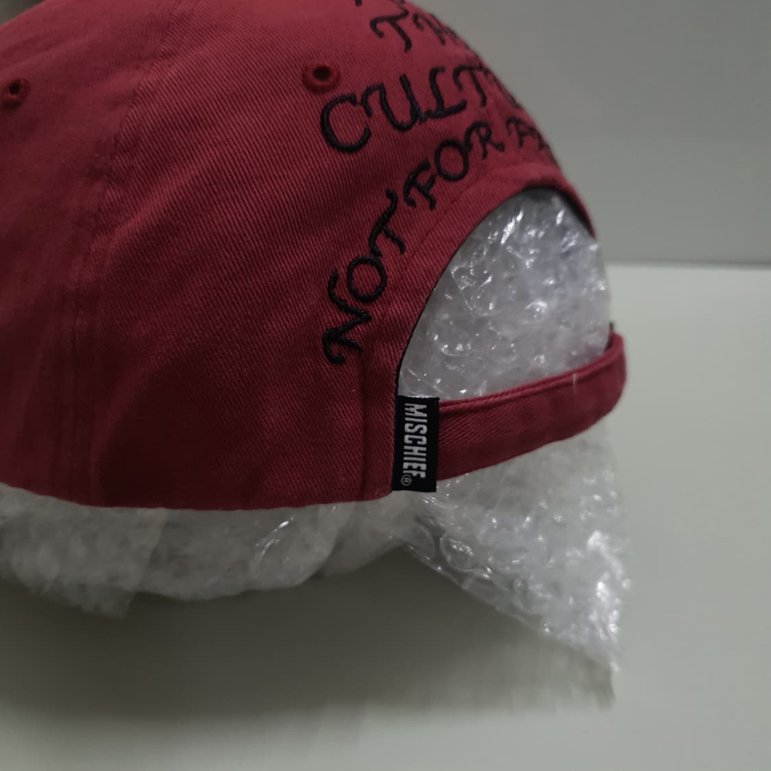 OS) 미스치프 Mschf 자수 로고 볼캡 모자 버건디 희귀 상품이미지5