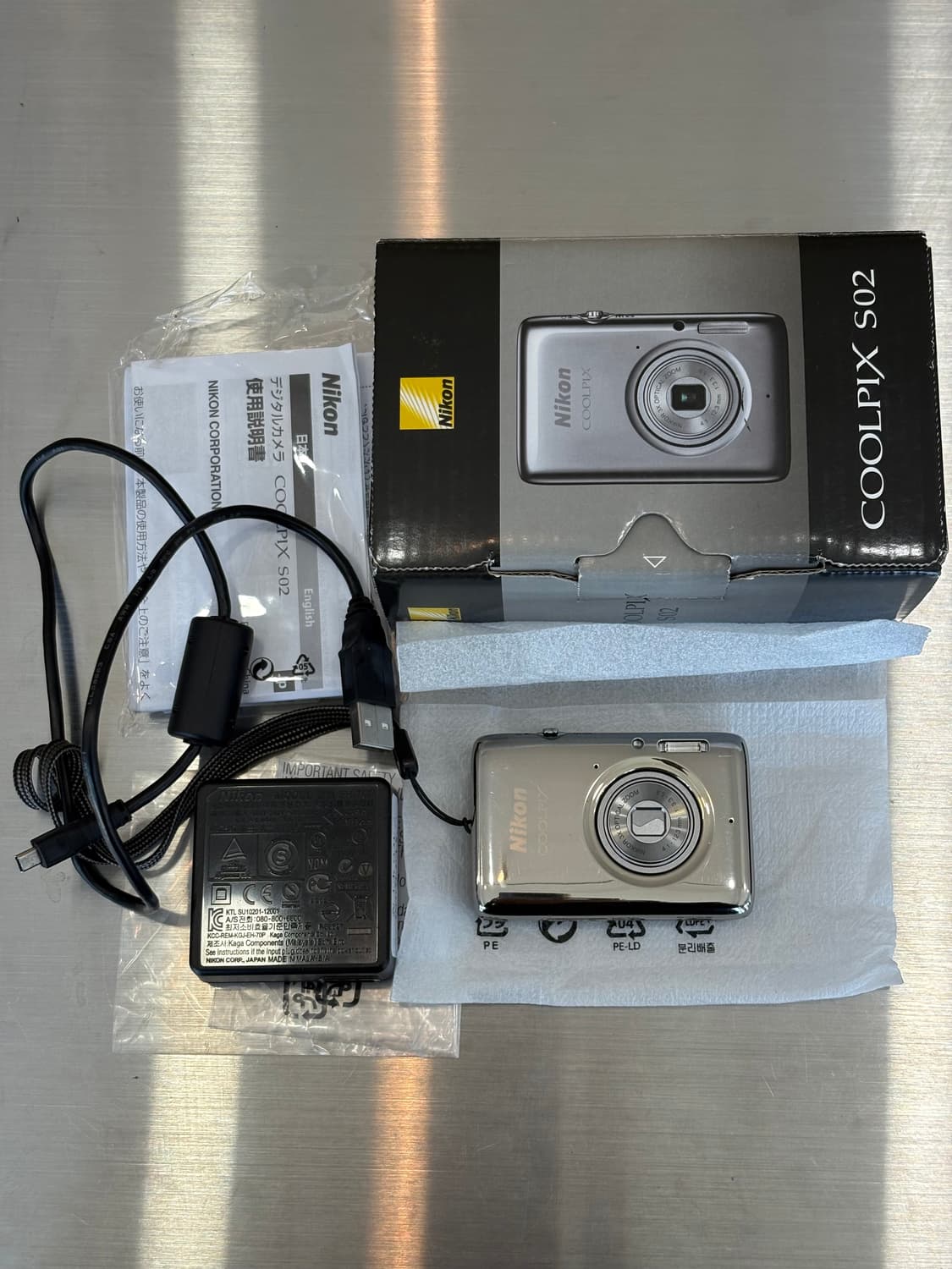 박스O)니콘 쿨픽스 s02 크롬실버 빈티지디카 상품이미지2