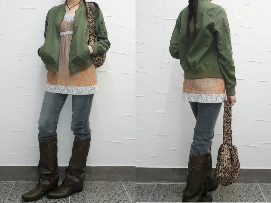 Slim fit khaki blouson jacket 상품이미지1