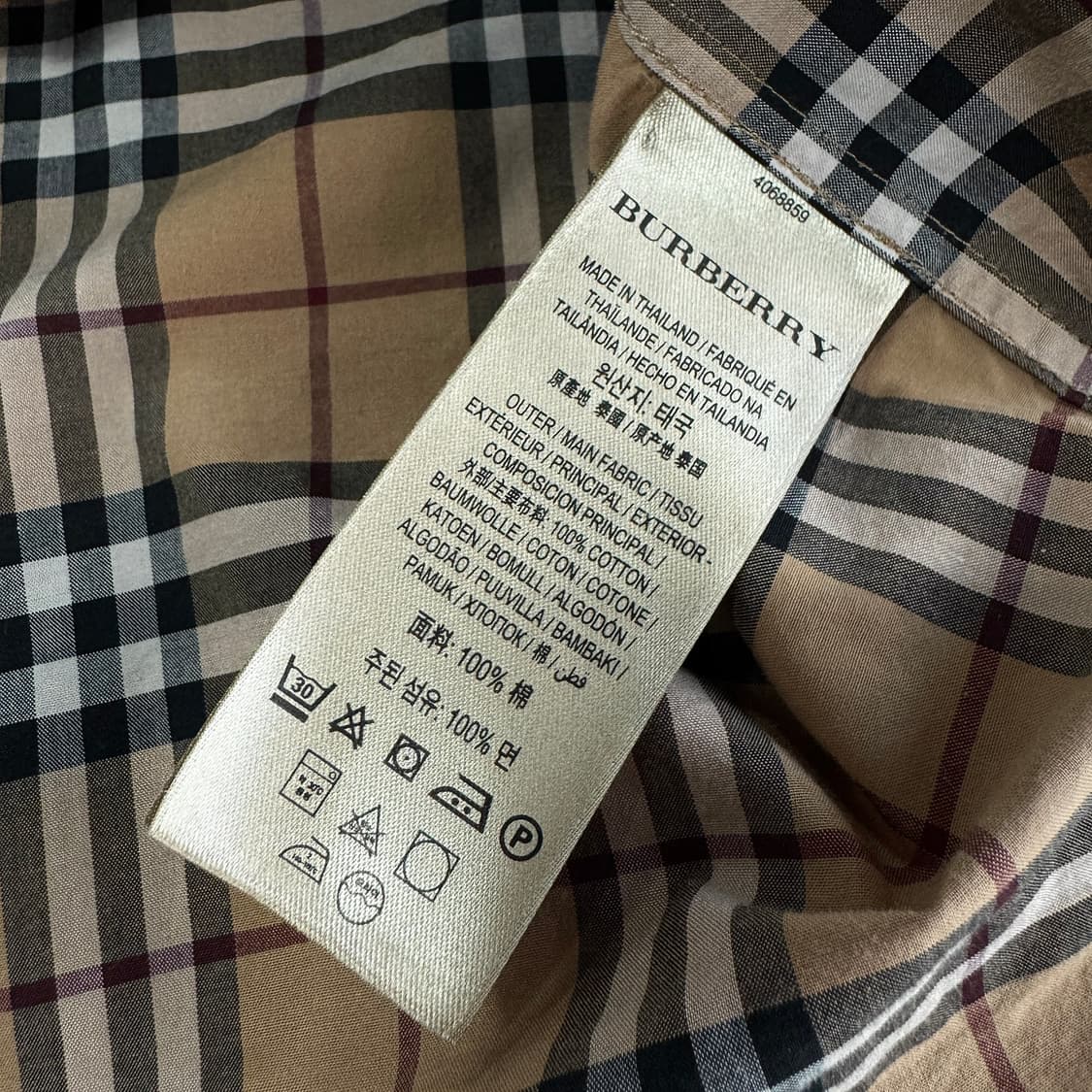 버버리 네온 파이핑 체크 셔츠 상품이미지5