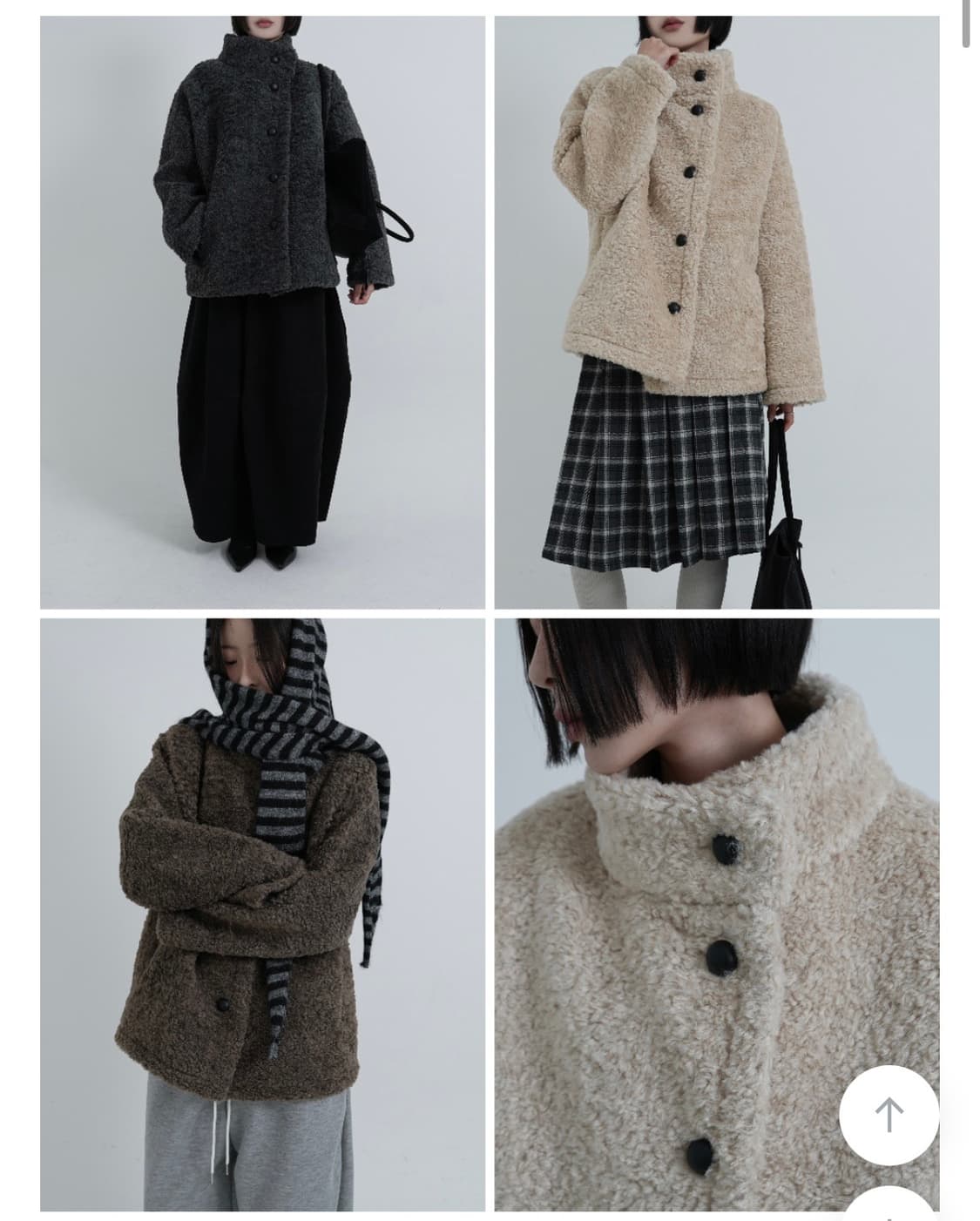 오버핏 부클 퍼자켓 하프코트 상품이미지3