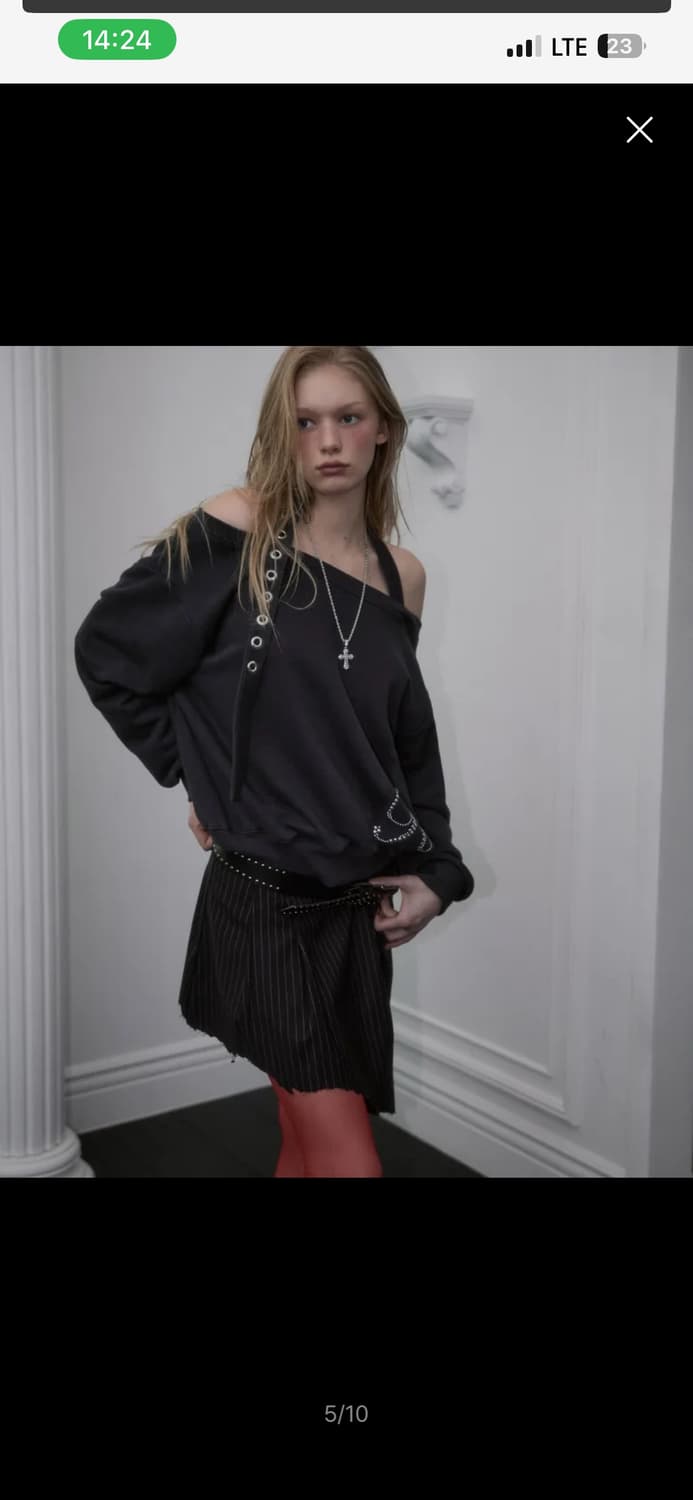 [로제프란츠] Eyelet Strap Open Sweatshirt (Ch 상품이미지2