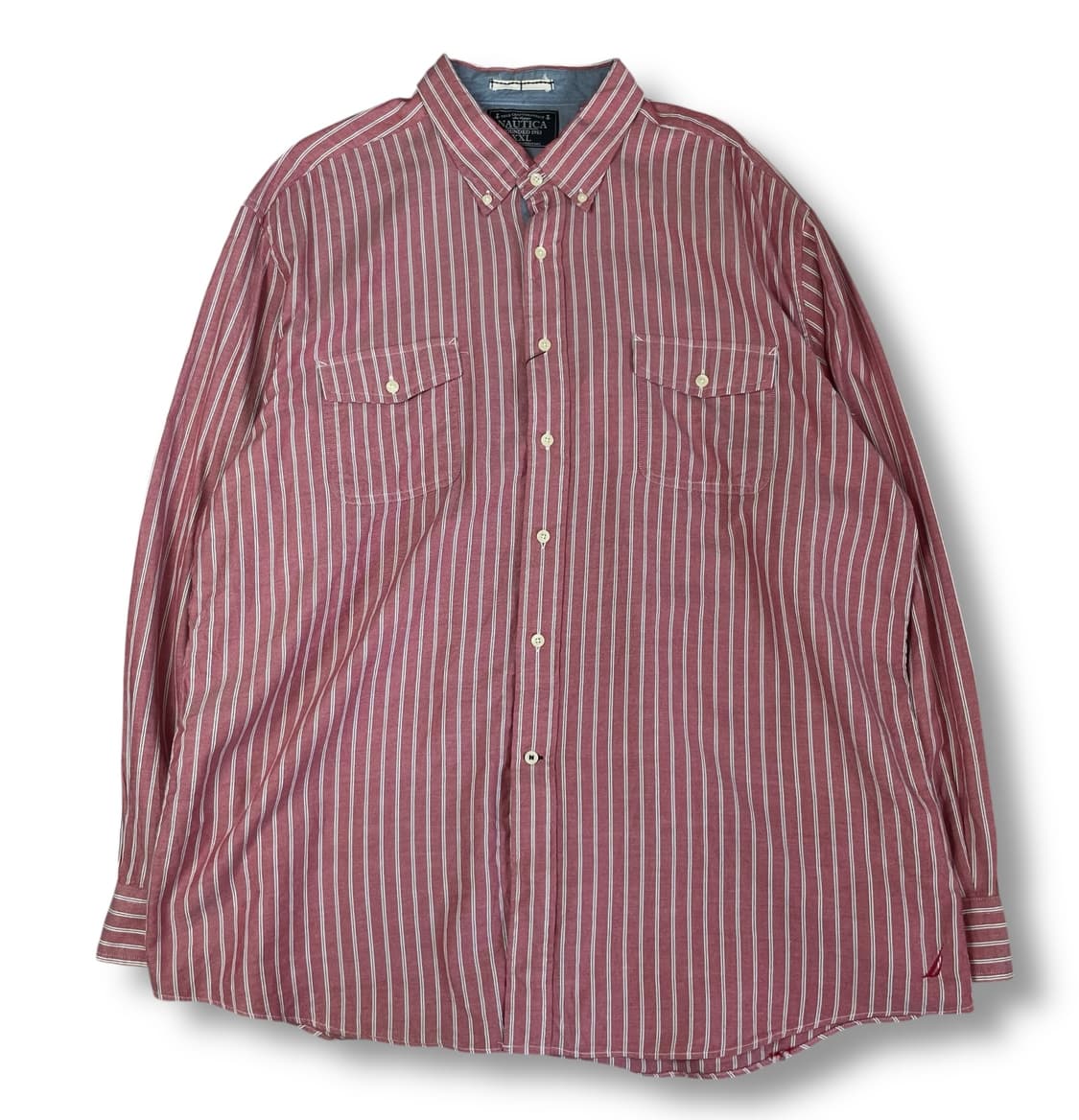 노티카 핑크 스트라이프 투포켓 긴팔 셔츠 2XL 상품이미지1