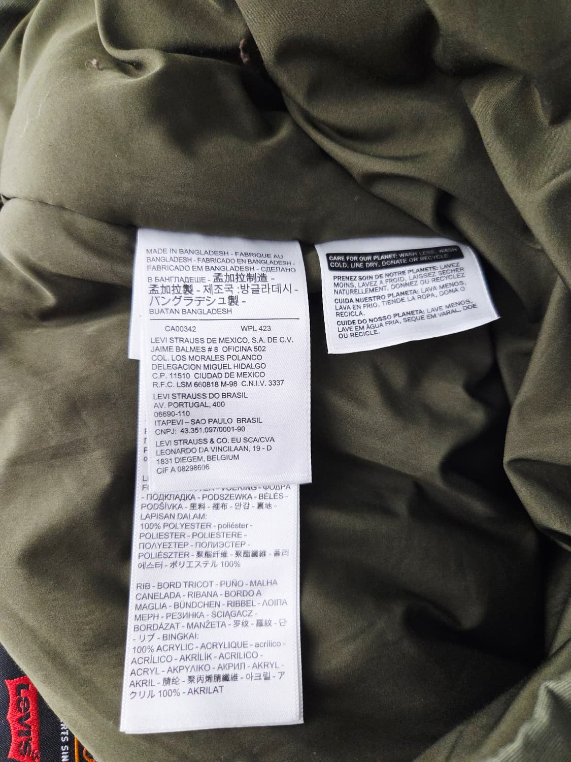 리바이스(Levi's) 써모어 패딩 파카 야상 자켓 카키 상품이미지9