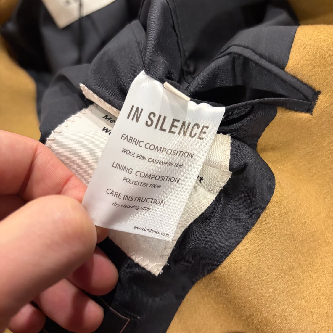 [S] 인사일런스 울 캐시미어 캐멜 코트 C949 상품이미지7