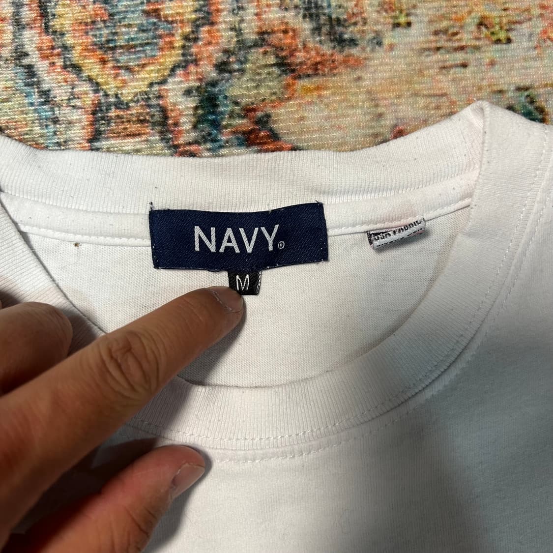 [L] 빔즈 NAVY usa fabric 무지 반팔 상품이미지3