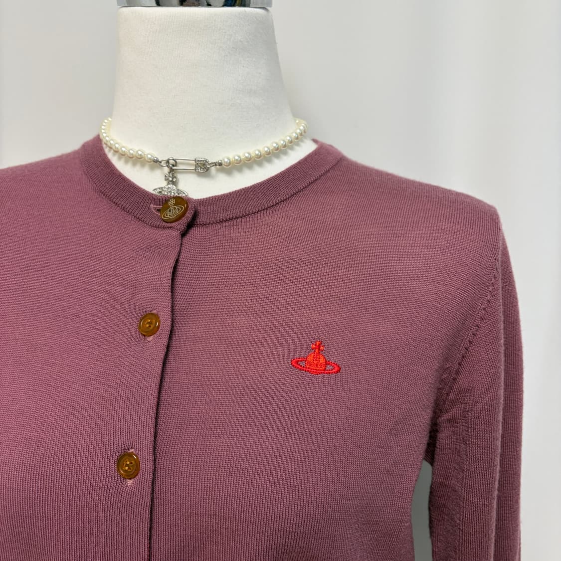 비비안웨스트우드 레드라벨 핑크 울 가디건 상품이미지4