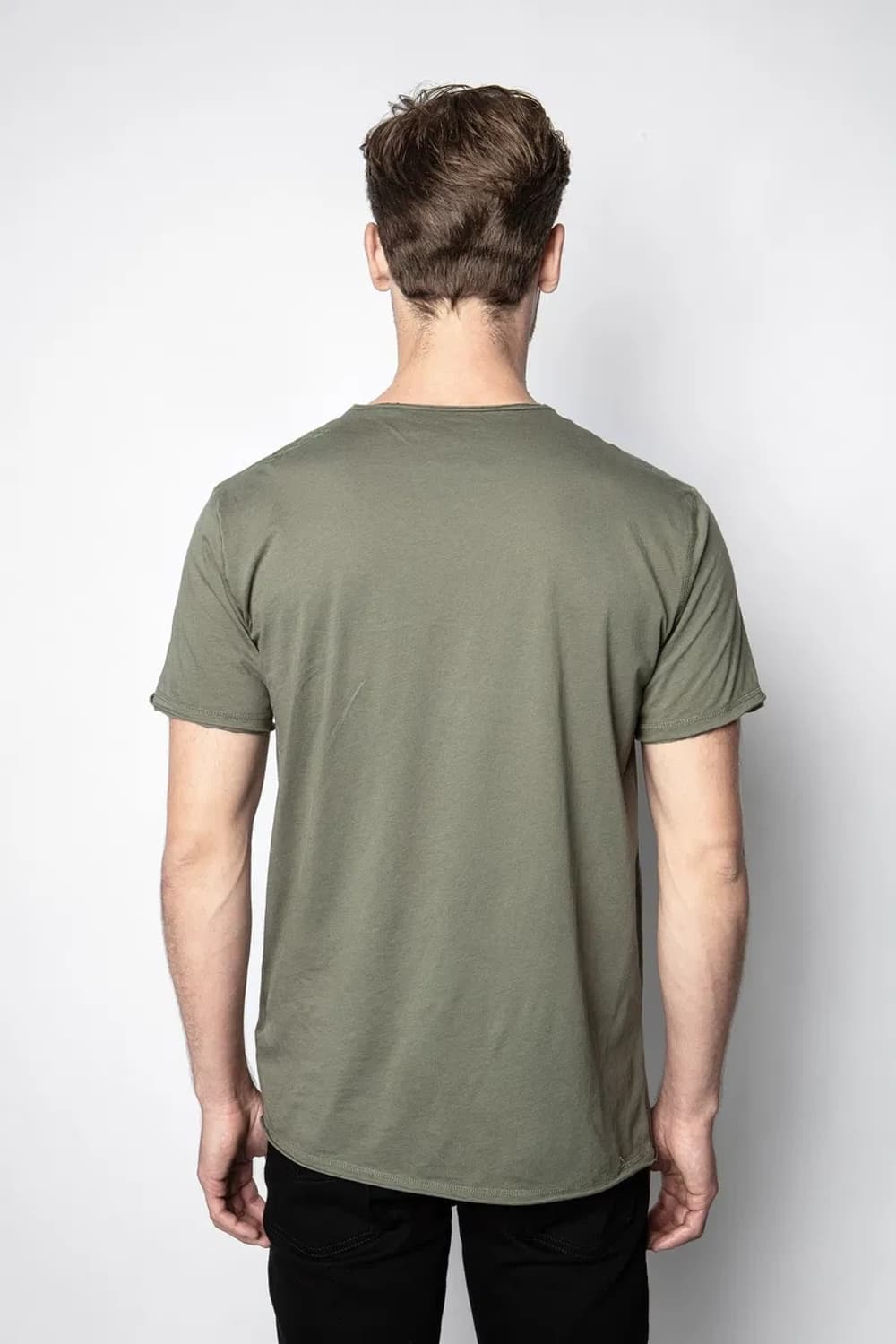 (새상품) 쟈딕앤볼테르 카키 헨리 티셔츠 M사이즈 상품이미지5