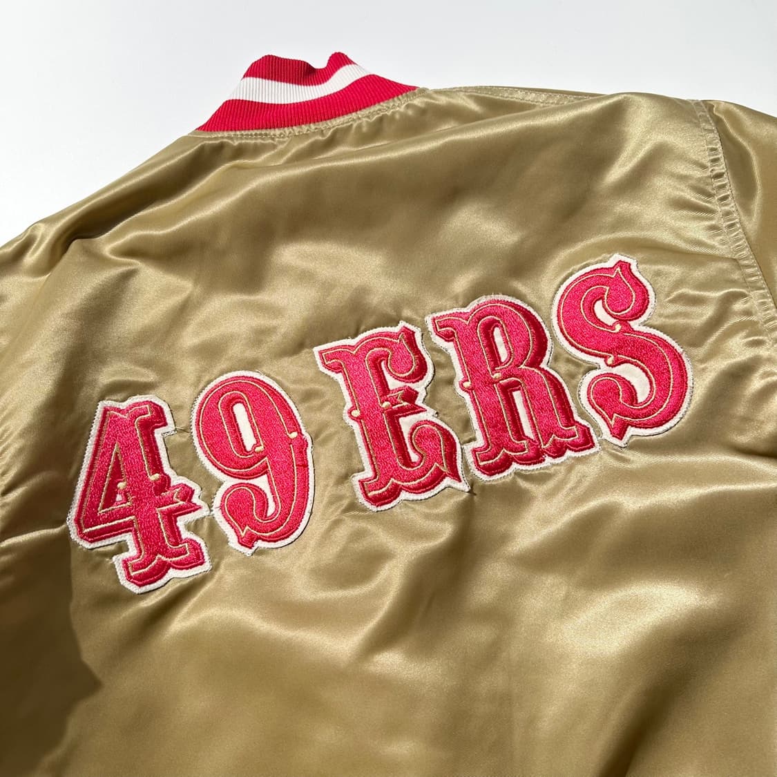 스타터 90‘s NFL 샌프란시스코 49ers 사틴 바시티 스타디움 자켓 상품이미지4