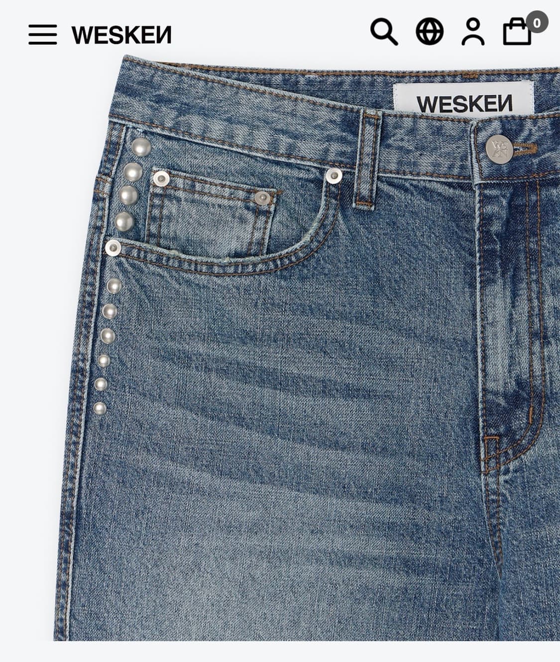 WESKEN 스터드 스트라이트 데님 (새상품) 상품이미지8