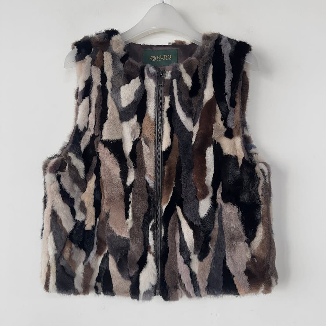 유로컬렉션 밍크 레이어링 집업 베스트 상품이미지3