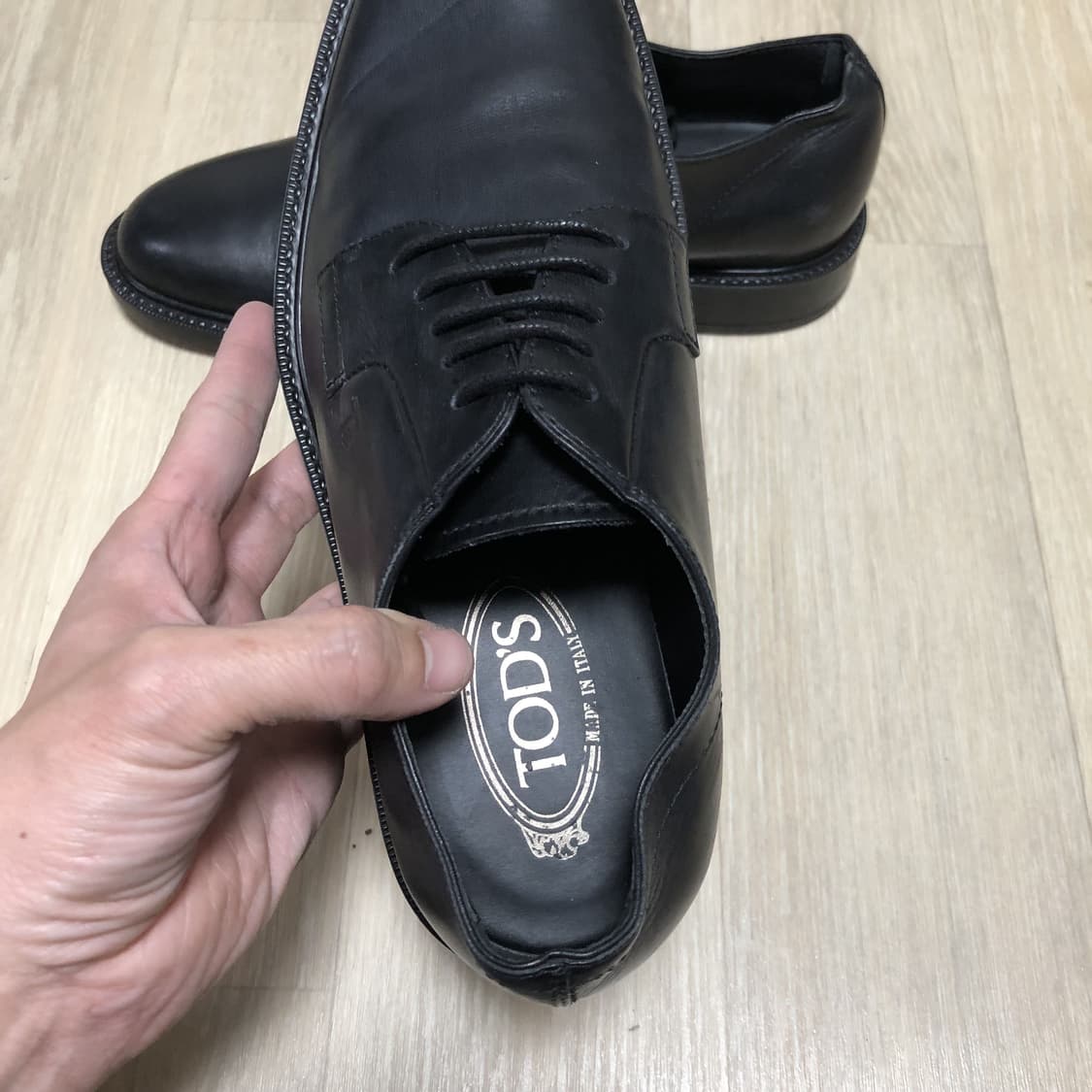 (240-245) 토즈 TODS 소가죽 5홀 더비 슈즈 구두 블랙 상품이미지5