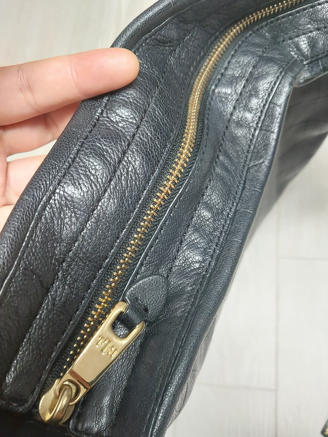 로렌랄프로렌 블랙 레더 숄더백 상품이미지7