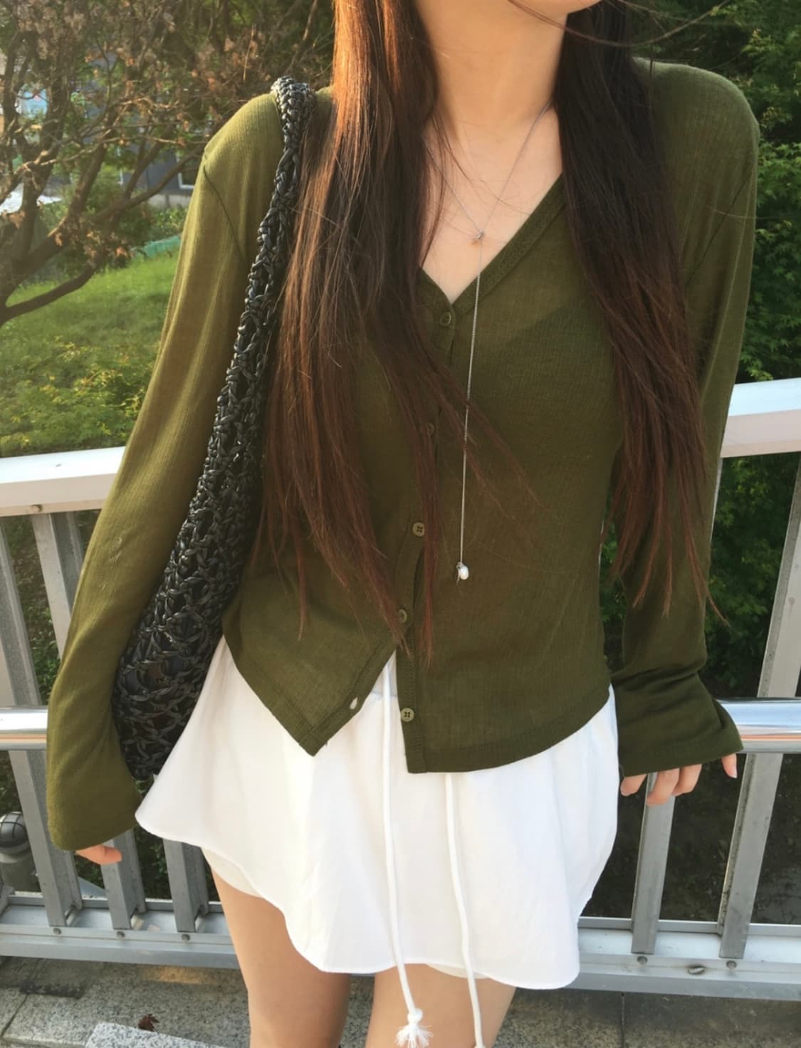 [새상품] 아워캐비넷 캄 슬림 가디건 (카키 그린) 상품이미지6