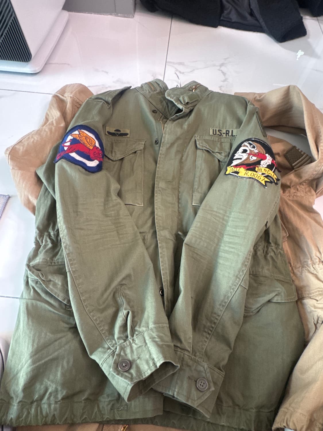 폴로랄프로렌 로고 패티 필드 자켓 / 카키/XL/새제품 상품이미지1